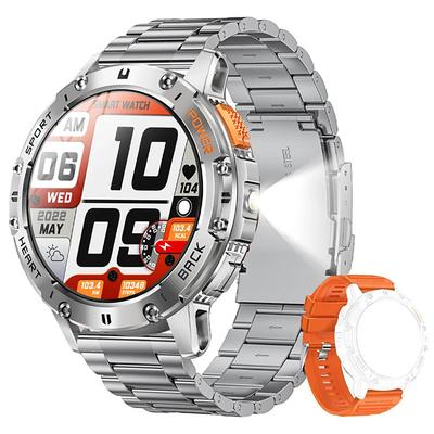 K65 Smart Watch 1.43 Inch AMOLED Screen Bluetooth Call Flashlight 530mAh Outdoor Men Smart Watch Sports Health Monitor For Android IOS