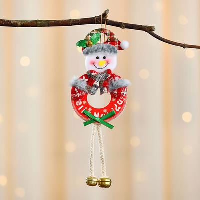 Christmas Figurine Mini Ornaments, KT Board with Bell Christmas Tree Hangings, Christmas Decorative Supplies and Trinkets