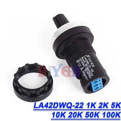 5pcs LA42DWQ-22 22mm Durchmesser Potentiometer Dreh potentiometer 1k 2k 5k 10k 20k 50k 100k Regler Widerstands schalter Image