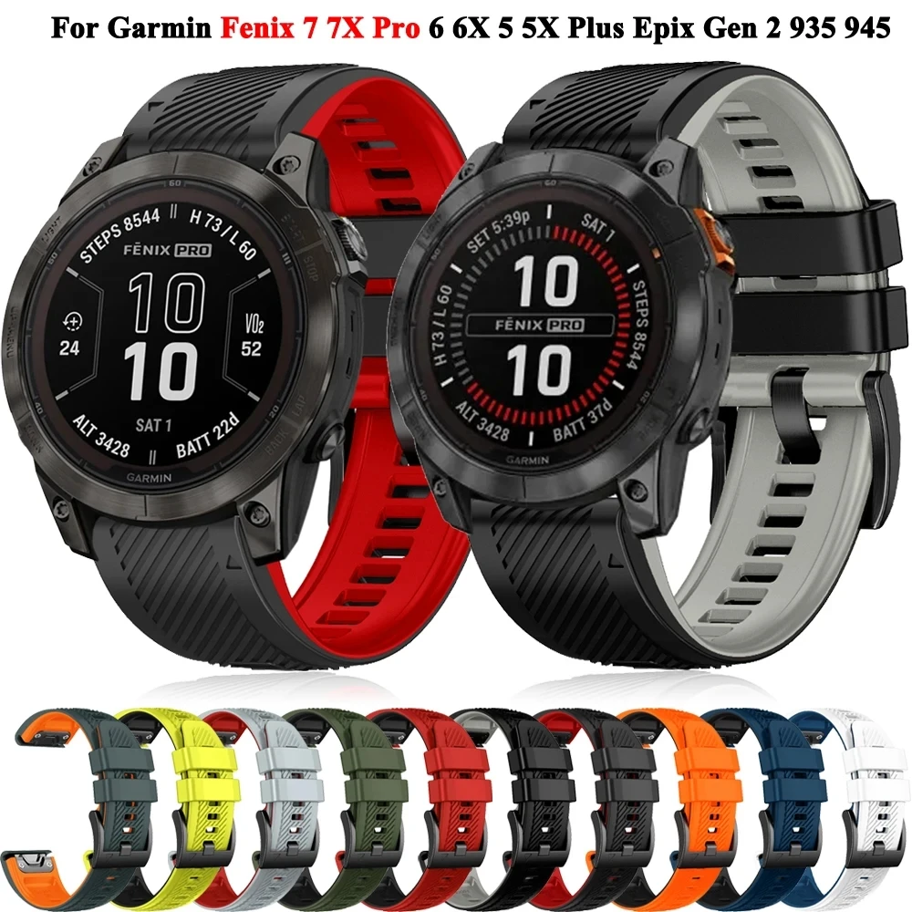 Quick fit atmungsaktives Silikon armband für Garmin Epix Gen 2 Abstieg G1 Solar/Instinkt 2/Vorläufer 945 955/Marq 2 Uhren armband Image