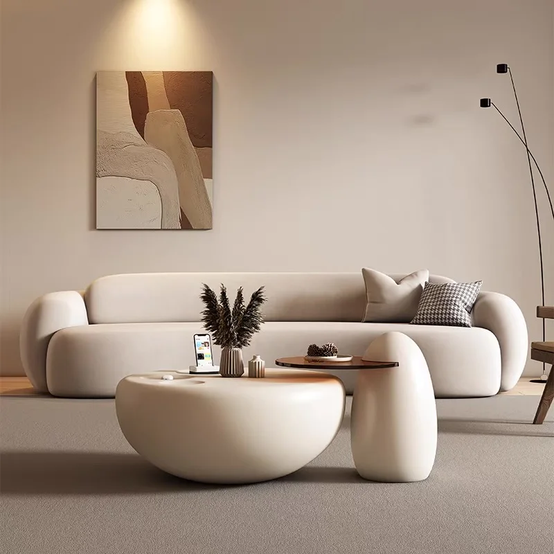 Wohnzimmer-Couchtische, kleines modernes Design, weiße Luxus-Couchtische, nordisches Design, Mesa Auxiliar Salon, Wohnmöbel Image