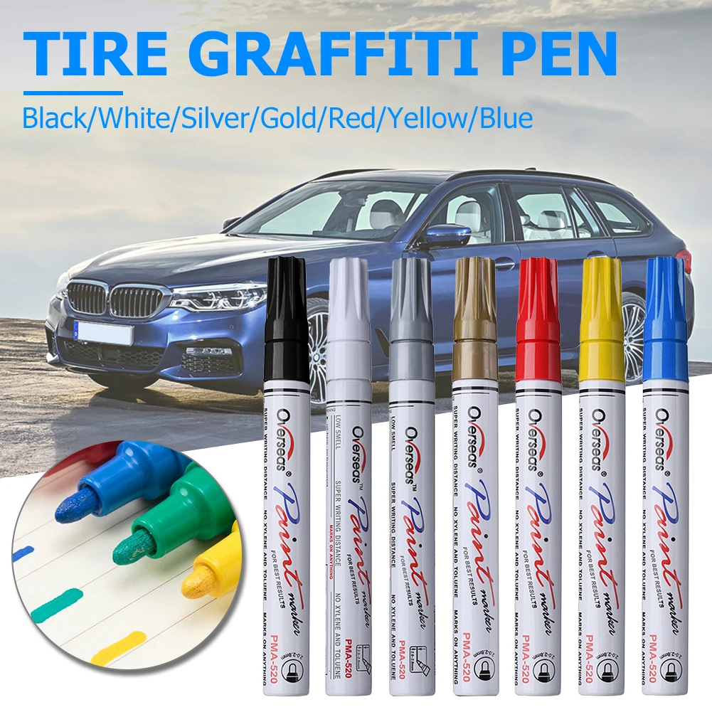 Wasserdichter Gummi Permanent Paint Marker Pen Autoreifen Profil Umwelt Reifen Malerei Text marker Stift Image