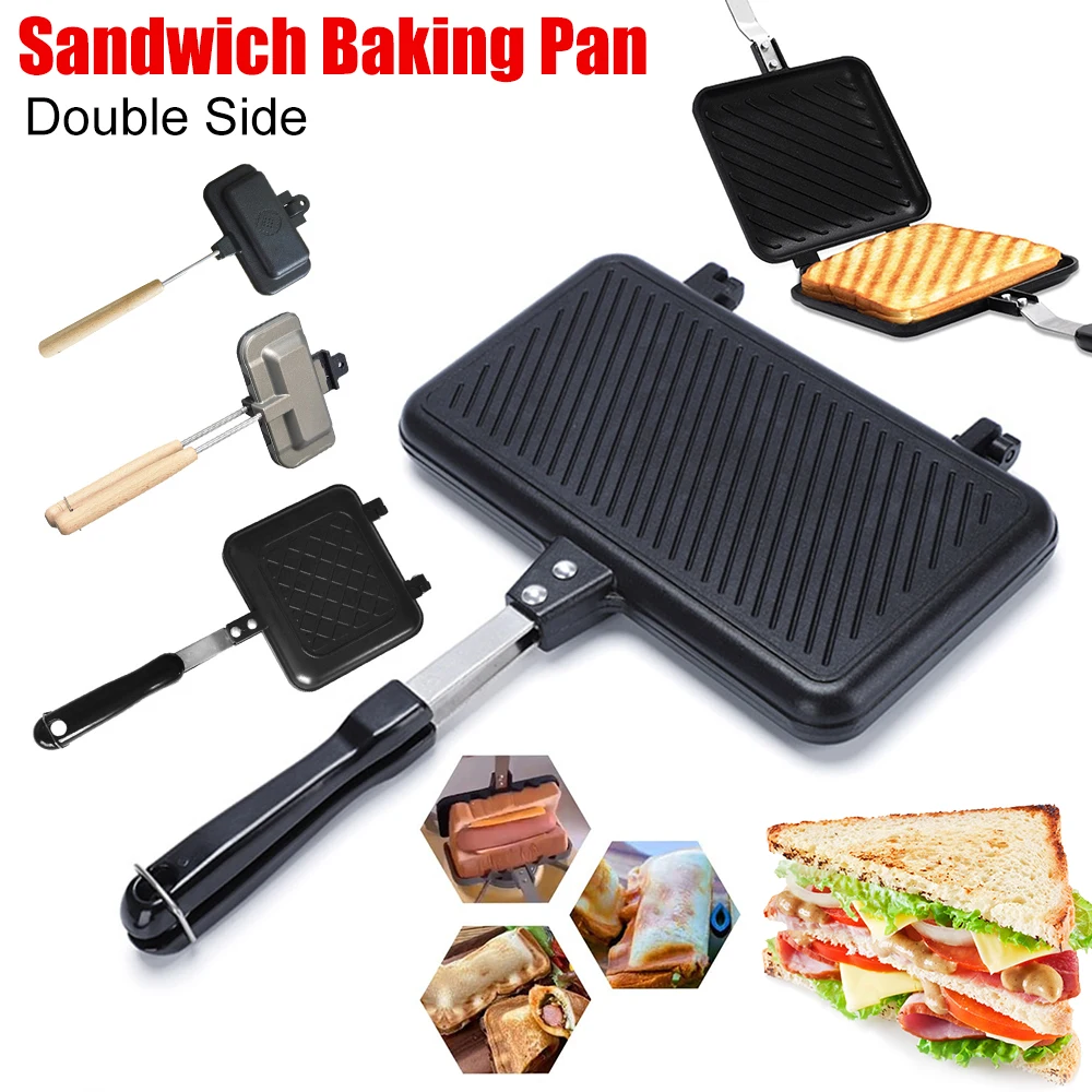 Antihaft-Sandwich-Backform Doppelseiten grill Bratpfanne Form Waffel brot Toast maschine Frühstück Back geschirr Küchen zubehör Image