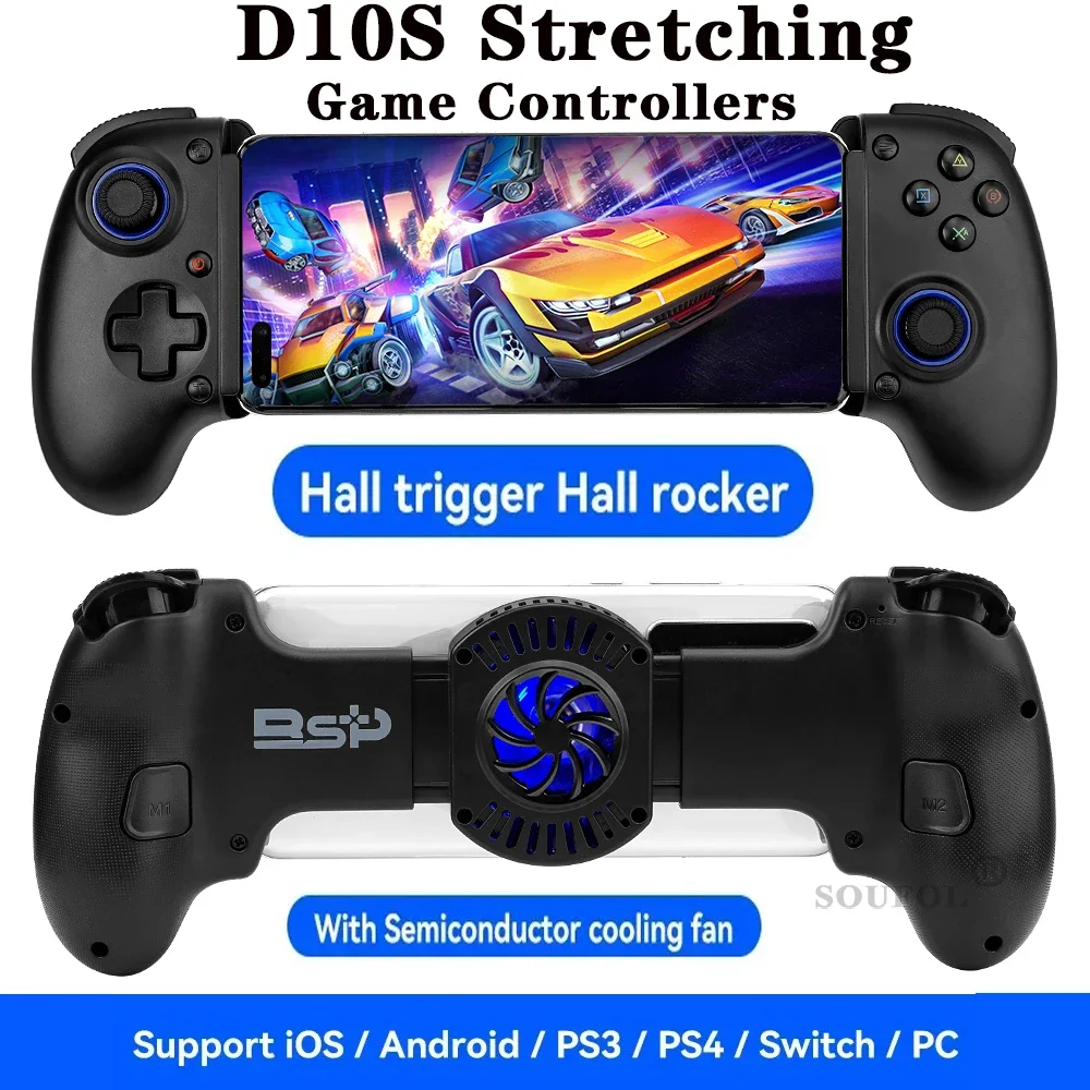 D10 d10s Dual Hall Gamepad Kühl lüfter Game Controller für ps4 Android iOS Tablet für Switch/Android/Apple/PC/PS3/4 Streaming