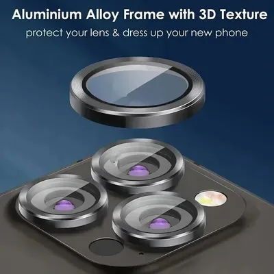 3-2 stücke Kamera Objektiv Schutz Für iPhone 12 13 14 15 Pro Max 13 Mini Metall Ring Schutz Glas kamera Objektiv Für iPhone 15 Pro Max