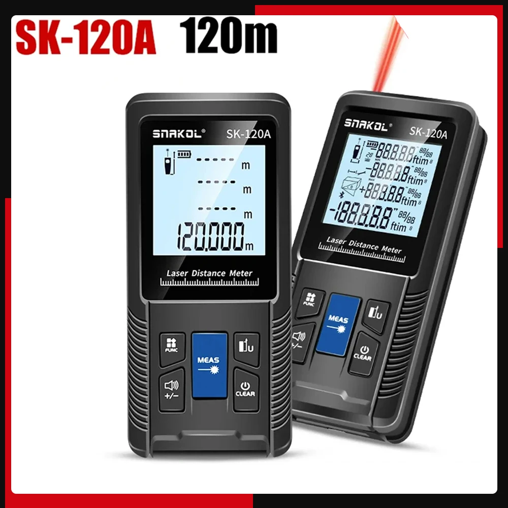 Laser-Entfernungs messer 40m 50m 70m 120m m Entfernungs messer digitaler Entfernungs messer Trena Roulette Lineal Entfernungs messband ip54 Image