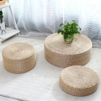 Japanische Stroh Hocker Sitzkissen Tatami Boden kissen Meditations kissen Kissen Buchweizen Boden Image