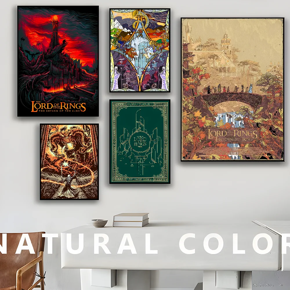 L-lord o-of t-the r-Ringe Anime Poster klebrige White paper Aufkleber DIY Zimmer Bar Cafe Kawaii Raum dekor