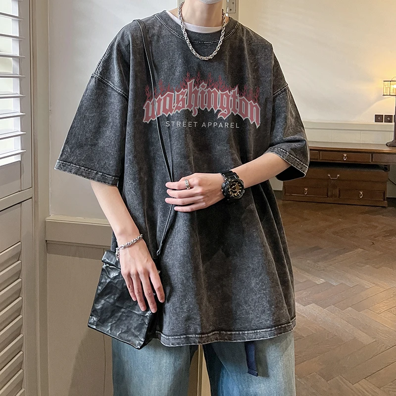 Schwarze Gothic Style Mode Tops Frauen plus Größe Vintage Street Hip Hop Kurzarm Top Sommer All-Match große T-Shirts