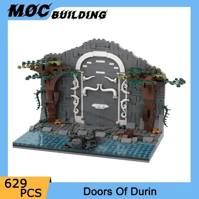 Moc klassische Filmszene Türen von Durin Modellbau steine Minen von Moria DIY Montage Ziegel Image