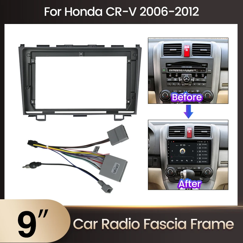 Autoradio-Blende 2-Din-Rahmen für Honda CR-V 2006–2012, Adapter, Stereo-Panel, Armaturenbrett-Player, Rahmen, Innenzubehör, Lünettenadapter Image