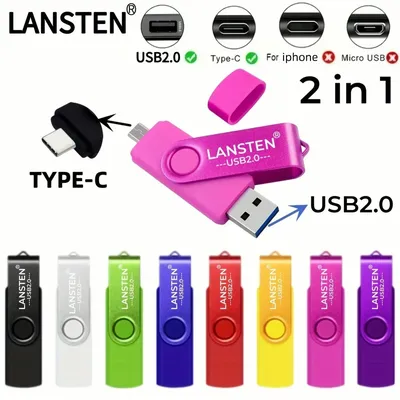 128 GB USB-C-Flash-Laufwerk, 2-in-1 USB 2.0 Typ C Thumb Drive Foto-Speicherstick für Android-Telefone/Tablets/PC/Mac