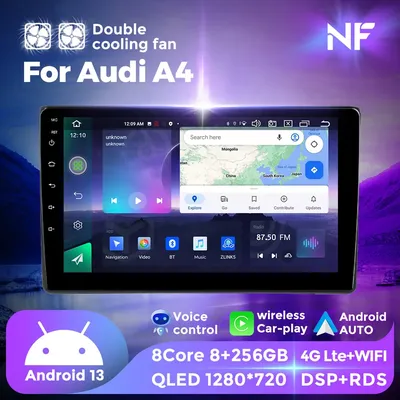 NF Android 13 Autoradio Für Audi A4 2000-2009 B6 B7 S4 B7 B6 RS4 SEAT Exeo Multimedia Player GPS Image
