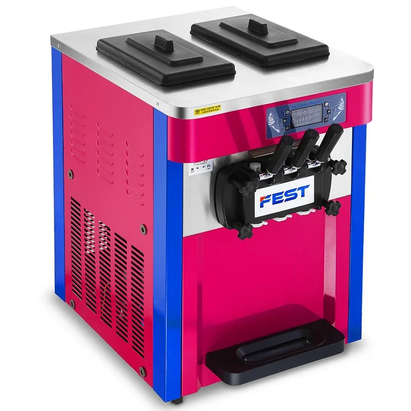 Dreifarbige Eismaschine kommerzielle automatische Eistüte Maschine Eis becher Maschine Desktop Soft eismaschine Image