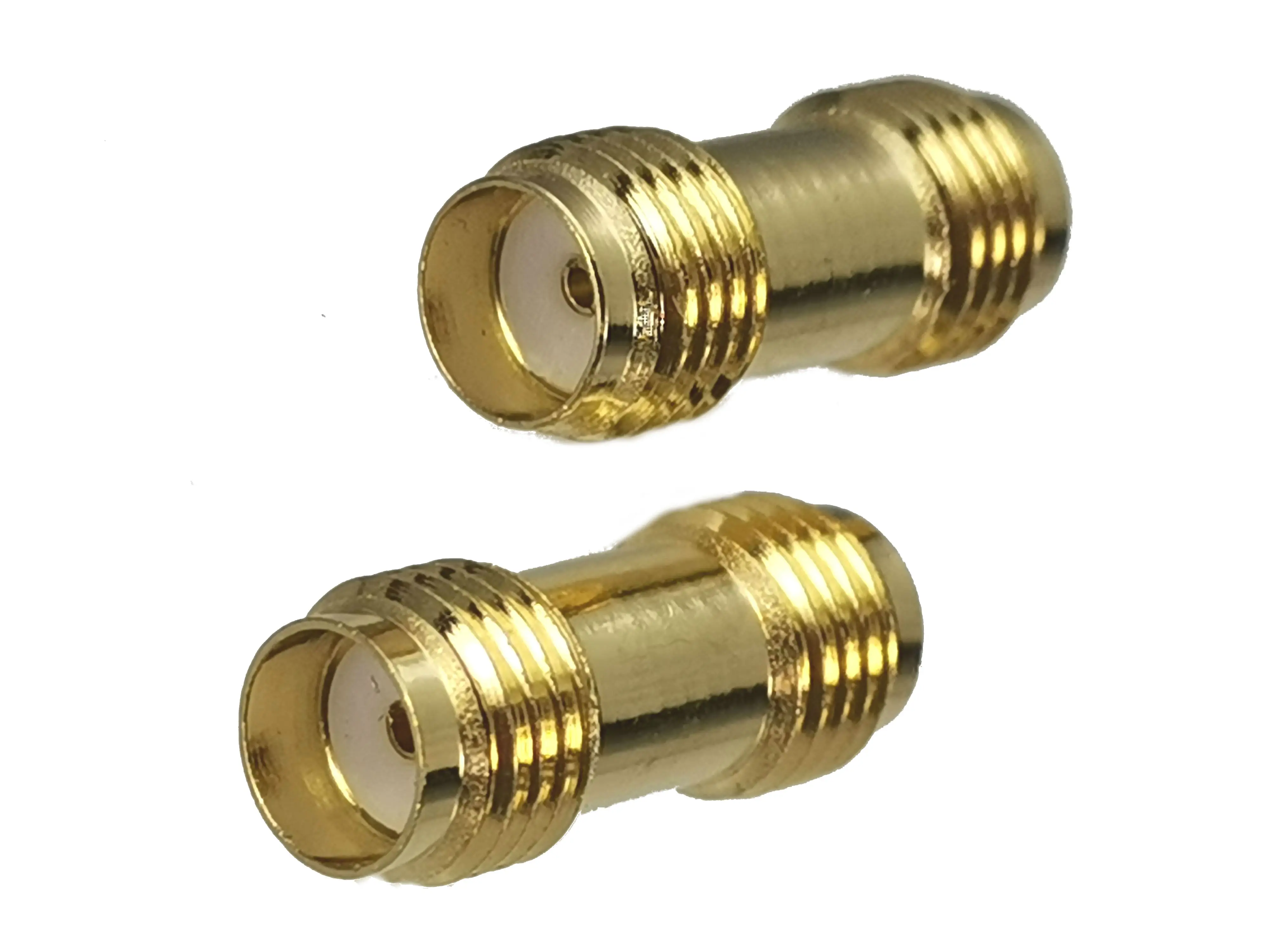 10 stücke stecker adapter sma buchse zu sma buchse rf koaxial konverter gerade neues messing Image