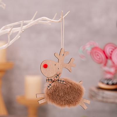 Christmas Decorations, Deer Ornaments for Christmas Tree, Wooden Reindeer Hanging Decorations for Christmas