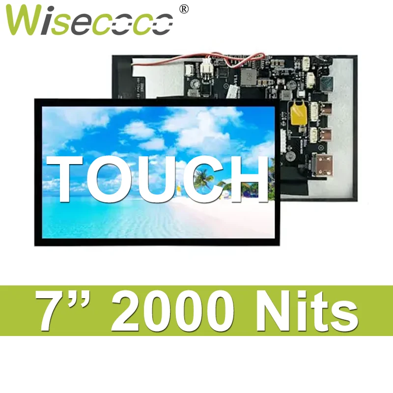 Sonnenlicht lesbarer Bildschirm 7 Zoll x Nits Luminanz Touch Display breite Temperatur anzeige Outdoor Automotive LCD Image