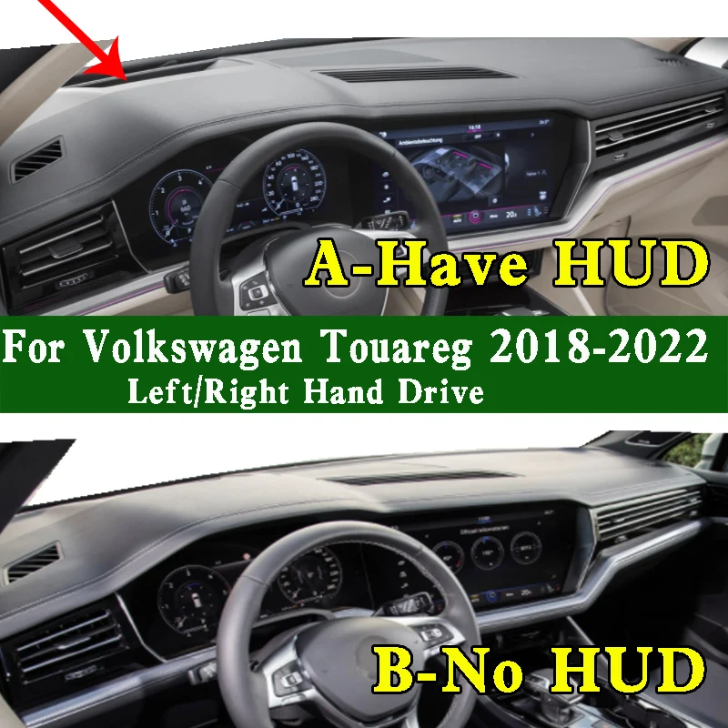 Für Volkswagen VW Touareg CR7 2018-2022 Dashmat Dashboard Abdeckung Instrument Panel Pad Dash Matte Anti-Schmutz Beweis ornamente Image