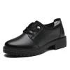 Neue Frauen Oxford Schuhe Wohnungen Freizeit schuhe Pu Leder runde Zehen flache Ferse Business Schuhe koreanische schwarze Turnschuhe Frauen Schuhe