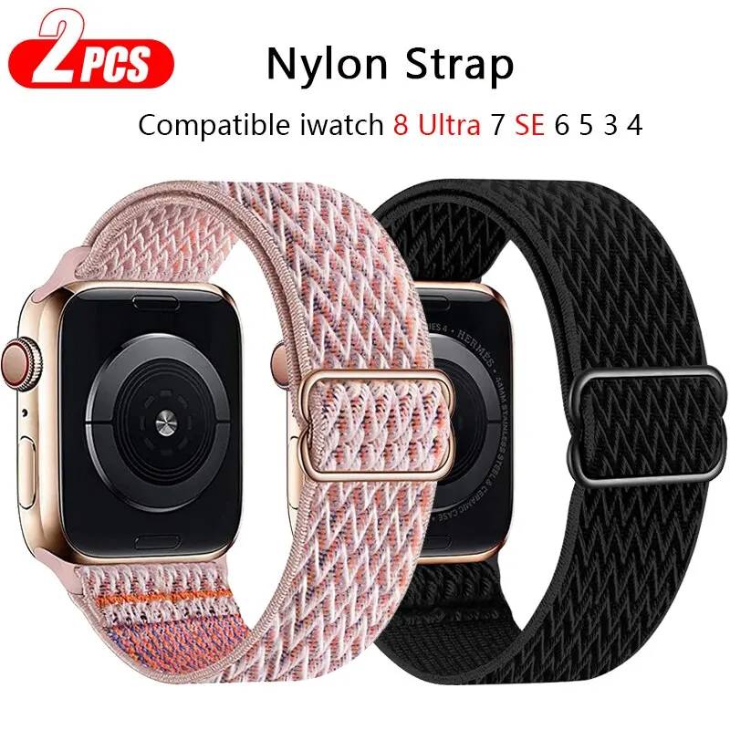 Armband für Apple Watch Band 44 mm 40 mm 49 mm 45 mm 41 mm 42 mm 38 mm Nylon-Sportarmband für IWatch Serie 8 6 7 5 4 Ultra-Armband Image