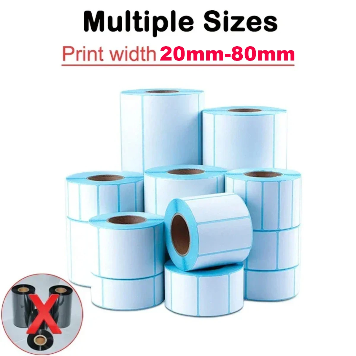 Direkte thermisch entfernbare leere Etiketten Rechteck selbst klebende beschreibbare Barcode Supermarkt bpa kostenlose Aufkleber für Thermo drucker Image