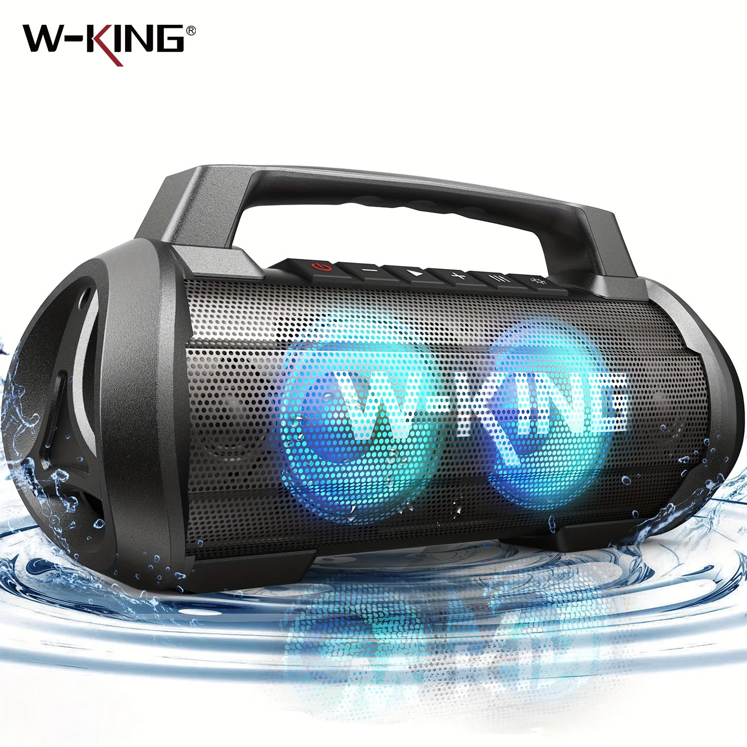W-KING 70 W RMS tragbarer Bluetooth-Lautsprecher, Lautsprecher, kabellos, laut, IPX6 wasserdicht, Bluetooth-Lautsprecher mit Subwoofer/Bass Boost Image