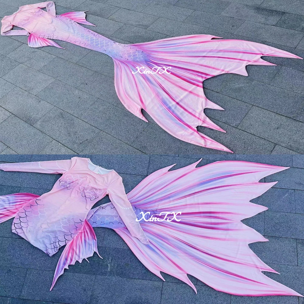 NEUER einteiliger Meerjungfrauenschwanz zum Schwimmen, schwimmfähiger Badeanzug für Erwachsene, kann Monoflosse für Strandkleidung, Tauchmodell, Fotoshooting hinzufügen Image
