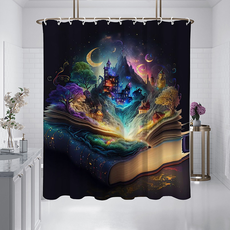 Shower Curtain with Hooks 180cm180cm(7070) Polyester Washable Waterproof Pattern Bathroom Bathtub Decor Van Gogh Oil painting Tree of Life