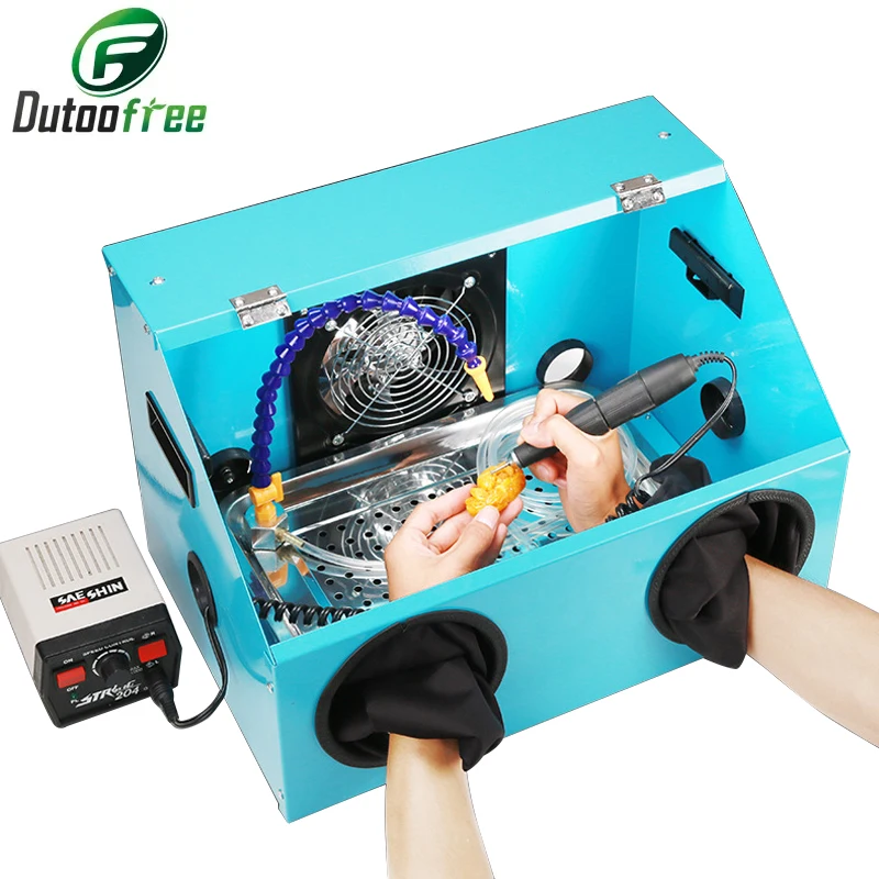 Metall integriert Due Box Läpp schutz Sandstrahlen Staub dichtes Gehäuse Dental Sandstrahlen Staubs ammler Staub dichte Abdeckung Image