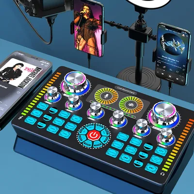 Q7 Live-Soundkarte Sound mixer Podcast Karaoke Home Studio Rekord profession elle Soundkarte Bluetooth Mikrofon Mixer Sprach wechsel