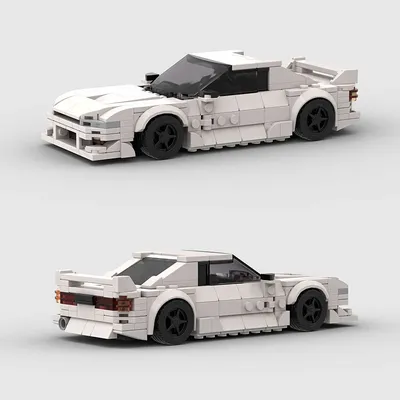 Stadt Sportwagen Serie Bausteine Power Speed Champions Racing S14 Moc Supersport wagen Ziegel Image