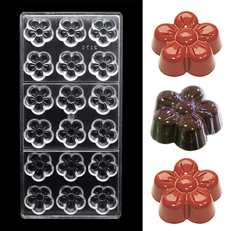 Schokoladen form Polycarbonat Blumen Kirschblüten Süßigkeiten Kunststoff für Bäcker Süßwaren Pfannen Tablett Backen Gebäck Werkzeuge Image