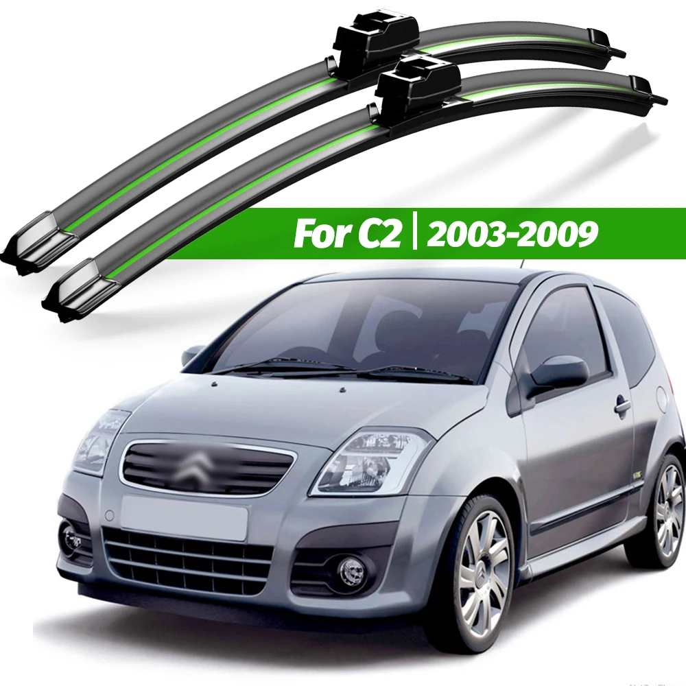 Scheibenwischer LHD Frontwischerblätter für Citroen C2 2003–2009 Windschutzscheibe Windschutzscheibe Fenster Regenbürsten 24 Zoll 18 Zoll Zubehör Image