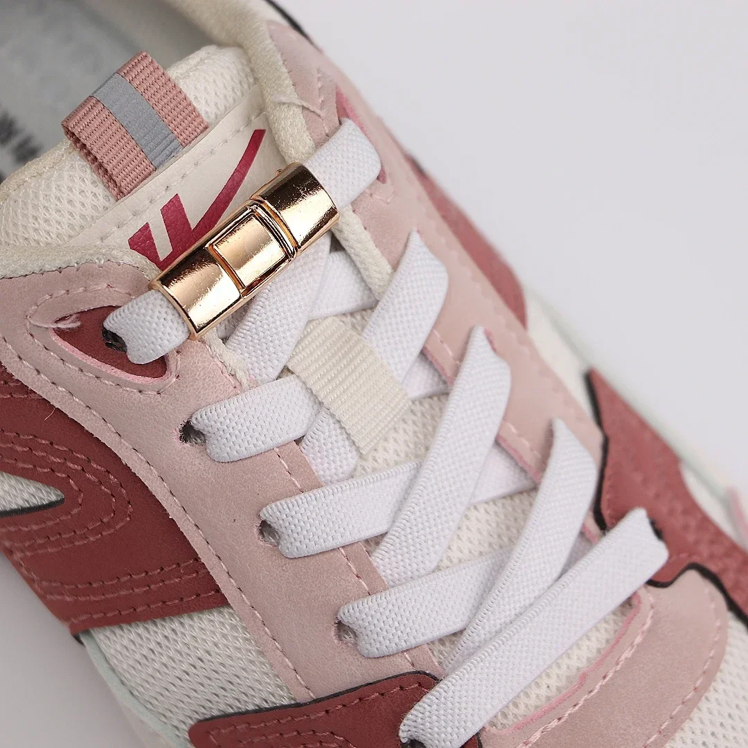 2023 Insert Lock Schnürsenkel ohne Krawatten Sport elastische Schnürsenkel 8mm dicke Wohnungen ohne Krawatte Schnürsenkel Kinder Erwachsene Laufs chnür senkel Image