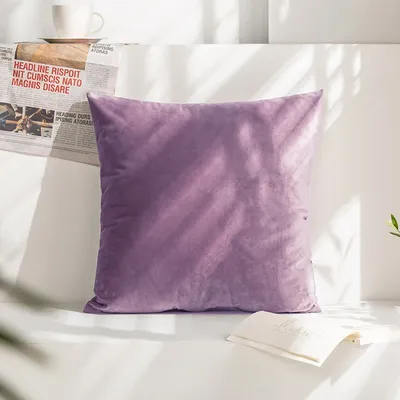 Weiche lila Kissen bezug Wohnzimmer Sofa Wurf kissen bezug Hogar quadratischen Kissen bezug Image