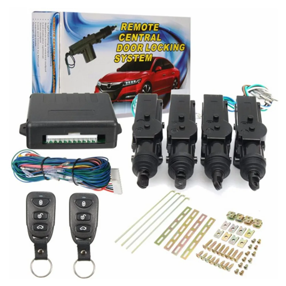Auto Fernbedienung Zentral tür verriegelung system Kits Universal DC 12V Fahrzeuge Diebstahls icherung Alarm Keyless Entry System Image