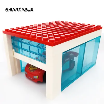 Smartable Garage mit Rolltor MOC Teile Bausteine Spielzeug Für Kinder DIY Große Luxus Haus