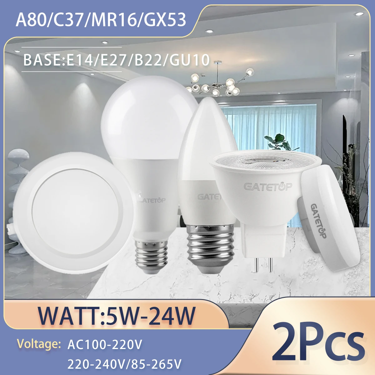 2PCS Led-strahler GU10 MR16 AC85-265V Downlight Birne E27 E14 Spot GU5.3 GU10 Lampe Beleuchtung Indoor Hause Dekoration Bombillas