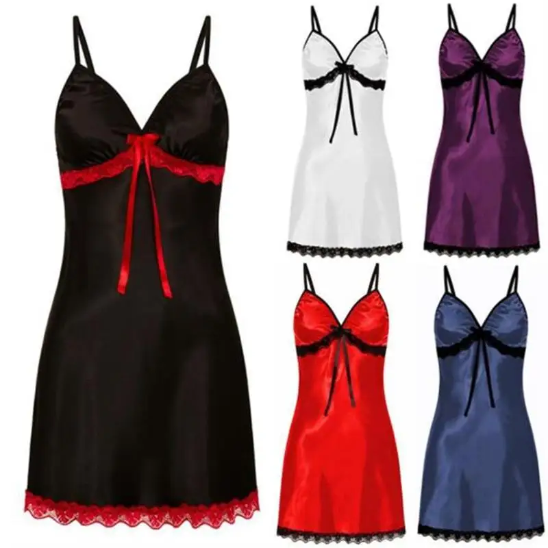 Sexy Nachthemd Für Frauen Sexy Nachthemd Nachtwäsche Plus Größe Spitze Floral Weibliche Dessous Hosenträger Nachthemd Robe Babydoll Sommer Image