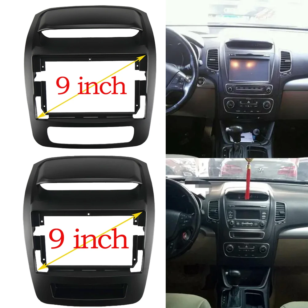 2 din 9 inch Autoradio Kunststoff Blende Flugzeug rahmen Installation DVD GPS MP5 Abs PC für Kia Sorento 2006-2011 Dash Kit