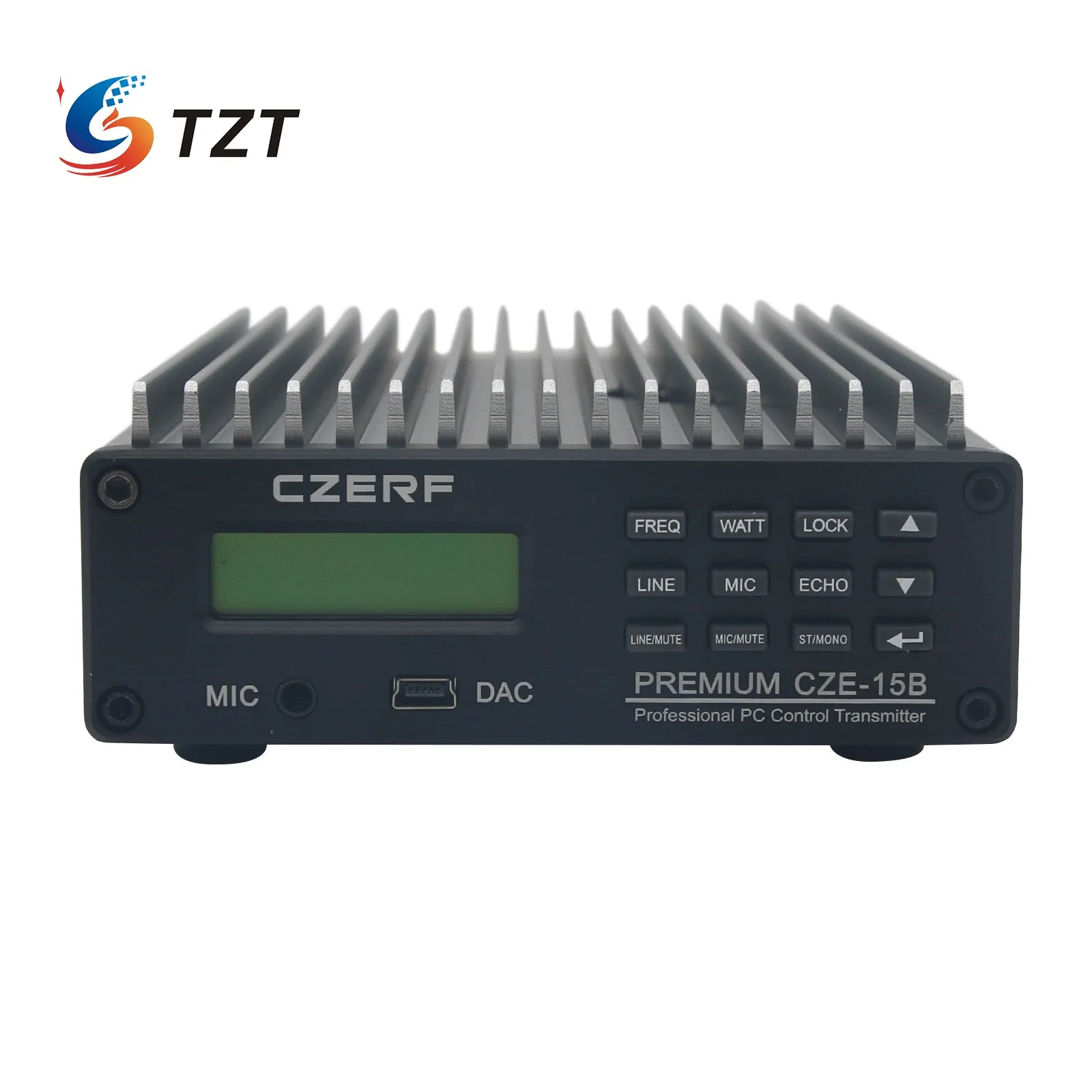 TZT CZE-15B 0,3–15 W einstellbarer Stereo-FM-Transmitter, PC-Steuerung, kabellose Broadcast-Radiosender Image