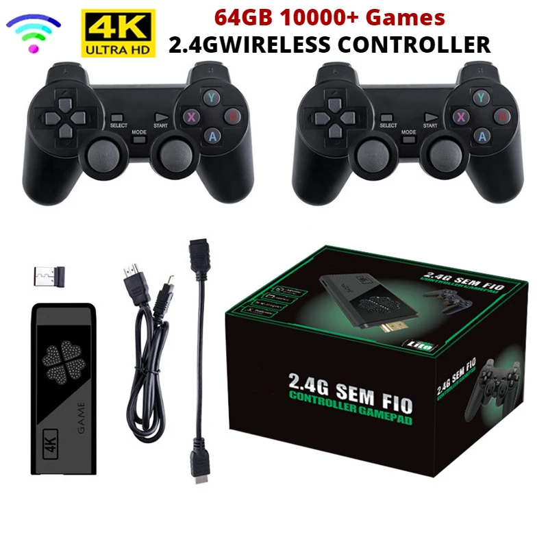 Neue gen m8 ⅱ game stick 4k neue aktualisierte hdmi ausgang dual 2,4g drahtlose controller retro tv videospiel konsolen 9 emulatoren