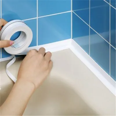 1pc Badezimmer wasserdichte Wand aufkleber Dichtung bänder PVC-Klebe-Dichtung streifen Image