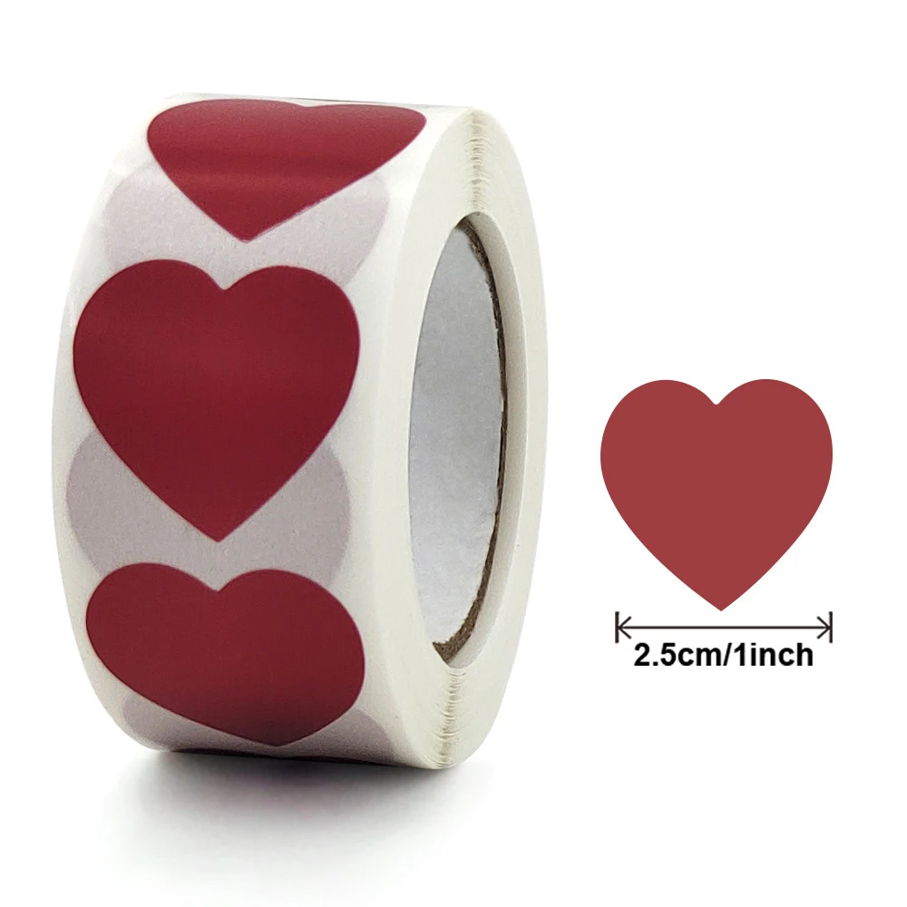 500pcs 2,5 cm Liebe Aufkleber Valentinstag Geschenk box Etikett Hochzeits geschenk Herz geformte Süßigkeiten Tasche Hochzeits geschenk Tasche Siegel Etikett Dekoration Image