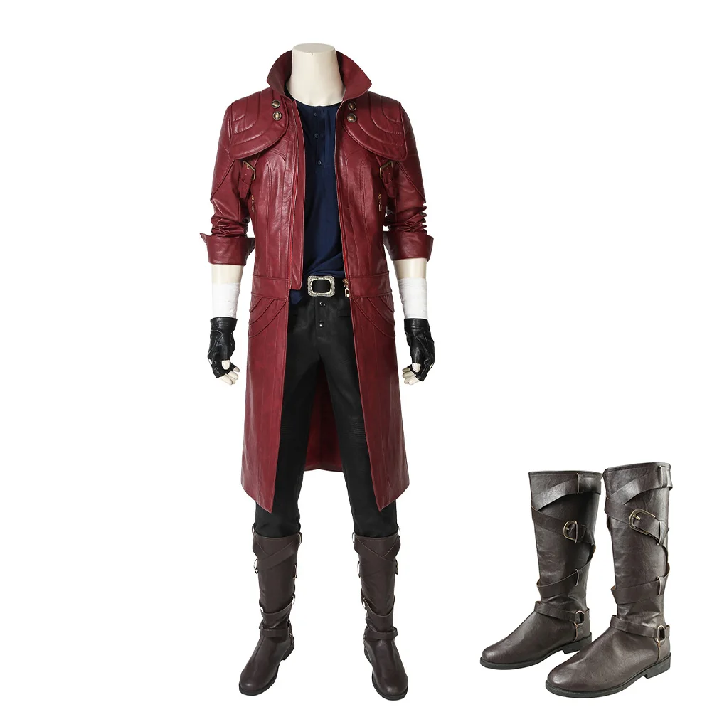 Dante cosplay kostüm spiel dmc 5 männer lange mantel outfits halloween karneval party kleidung Image