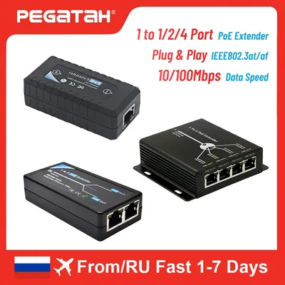 2/4-Port-POE-Extender IEEE802.3af-Port-Übertragung 4 Ports für IP-Port max. Extend-Übertragungs-Extender für IP-Kamera Image