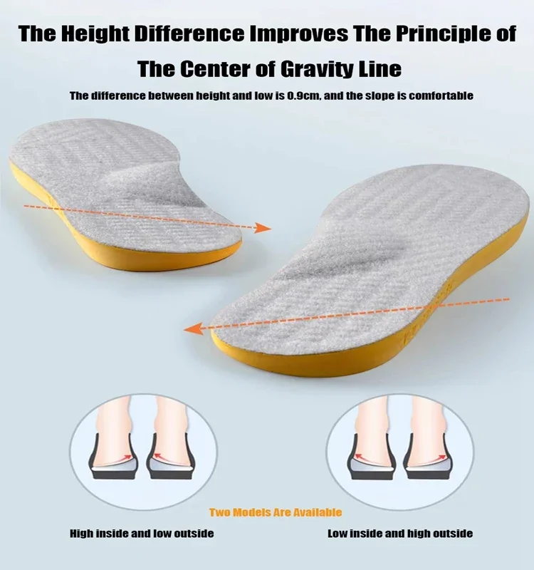 1 Paar orthopädische Einlegesohlen zur Fußgewölbeunterstützung für Damen und Herren, O/X-Beinpolster, Fußpflegeeinlagen, Schuh-Einlegesohle für Kissen mit flachem Fuß Image