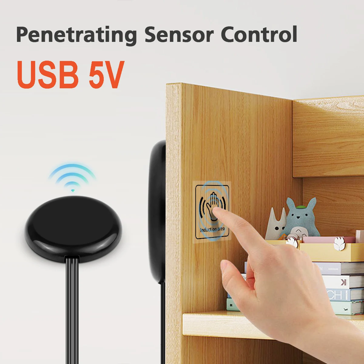 Dimmbarer 5V USB-Berührungssensorschalter aus Holz, durchdringbarer Schalter, Sensor, LED-Dimmer, Steuerschalter für Smart Home, LED-Lichtleiste