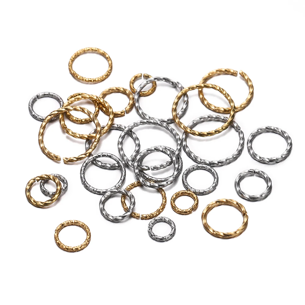 50 stücke 6 8 10 12 14mm Edelstahl Twist Open Bieger inge für DIY Schmuck machen Ergebnisse für Ohrringe Halskette Zubehör Image
