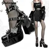 Original Lolita High Heels Y2k Punk-Stil Plattform Schuhe Subkultur Gothic Damen Leder Pump Schuhe Schmetterling Mary Jane Schuhe
